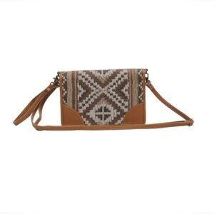 Myra Bag Tan and Brown Geometric Crossbody